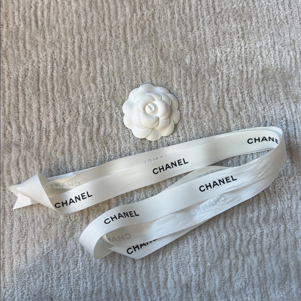 Chanel Camelia Flower and Ribbon NEW